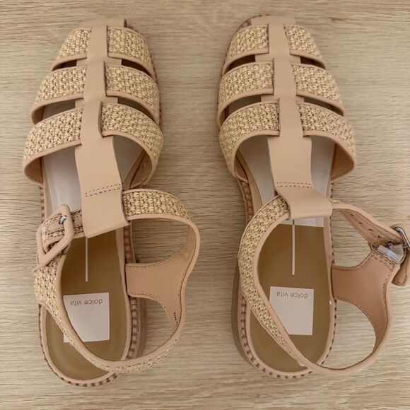 Dolce Vita Tan Woven Leather Fisherman Sandals 7.5. EUC - Picture 6 of 9